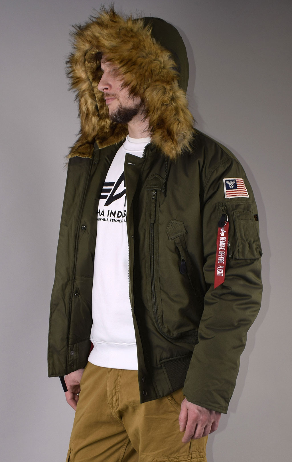 Аляска короткая ALPHA INDUSTRIES POLAR SV big size dark green 