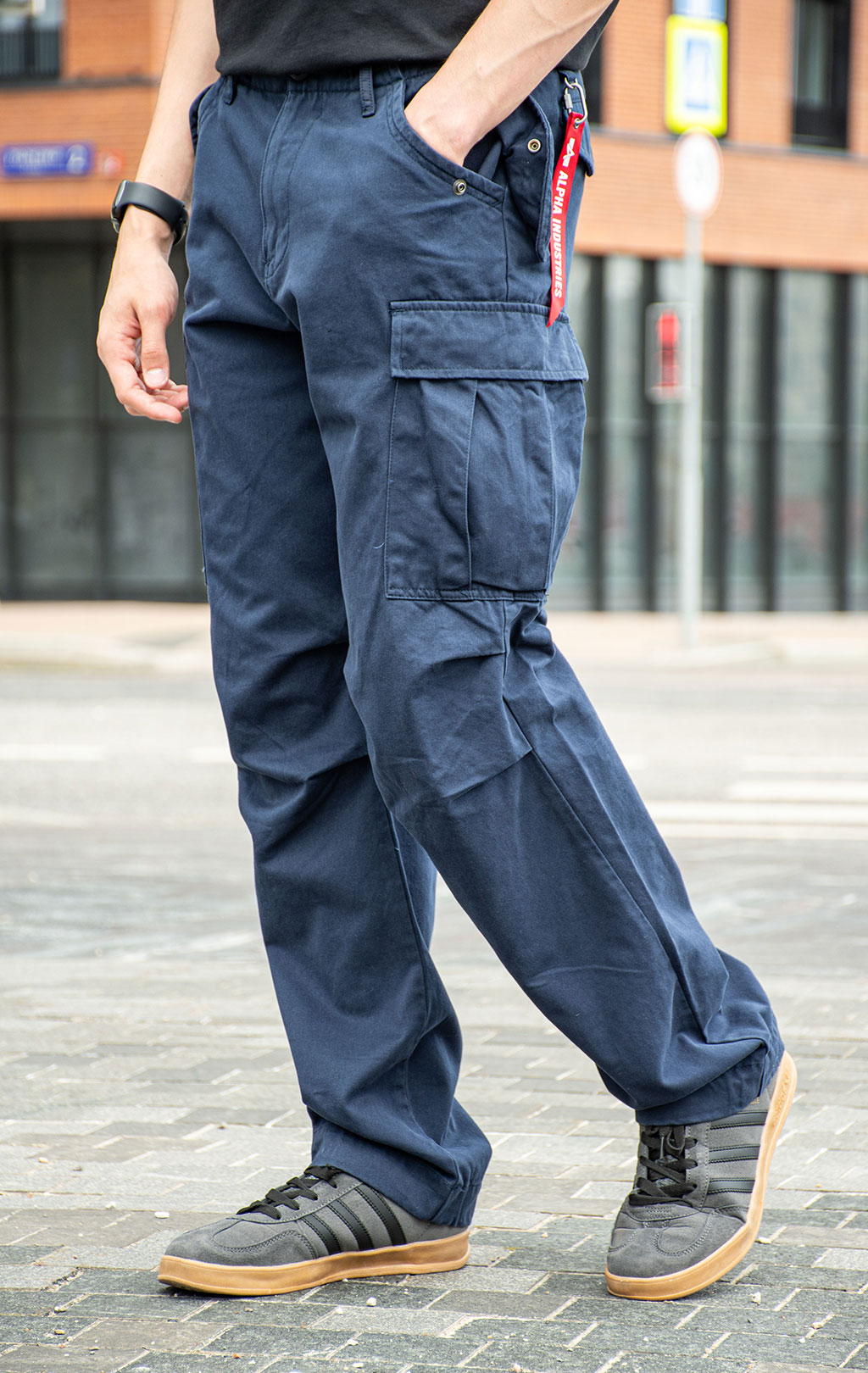 Брюки-карго парашюты ALPHA INDUSTRIES M-65 PANT плотные FW 24/25 replica blue 