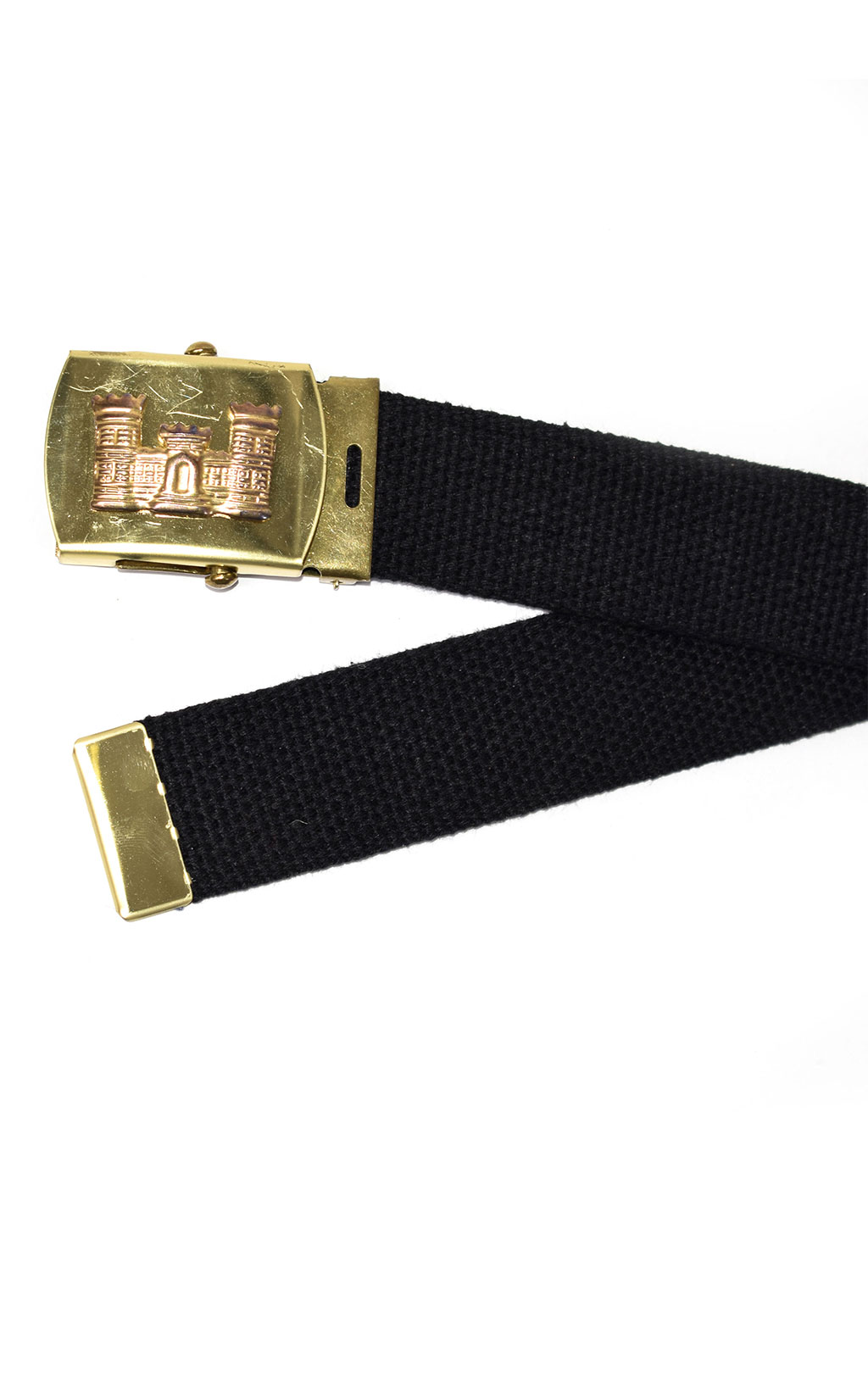 Ремень брючный CORPS OF ENG gold buckle black (14868-MB) 