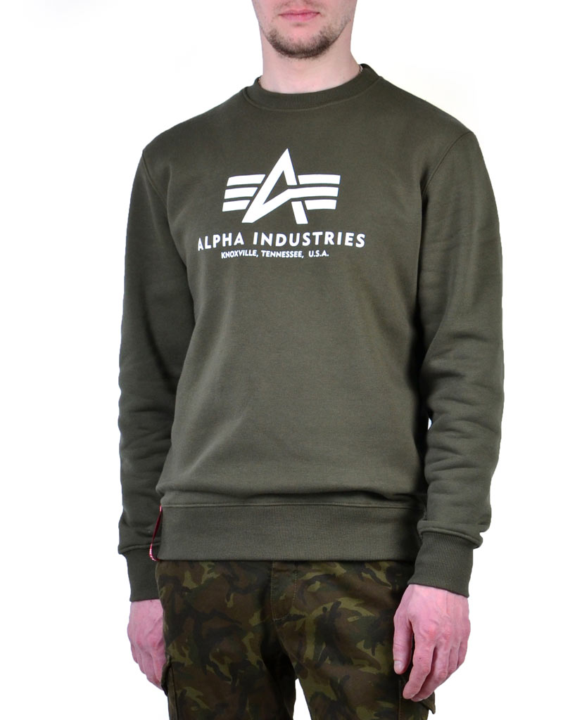 Свитшот ALPHA INDUSTRIES BASIC SWEATER dark green 