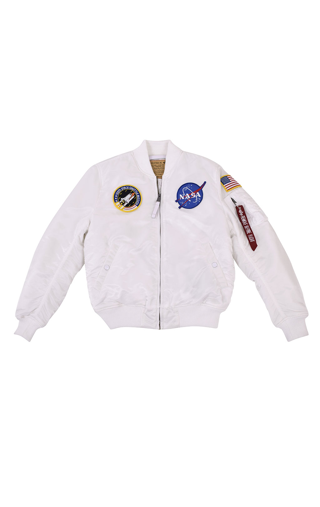 Бомбер ALPHA INDUSTRIES VF NASA MA-1 white 