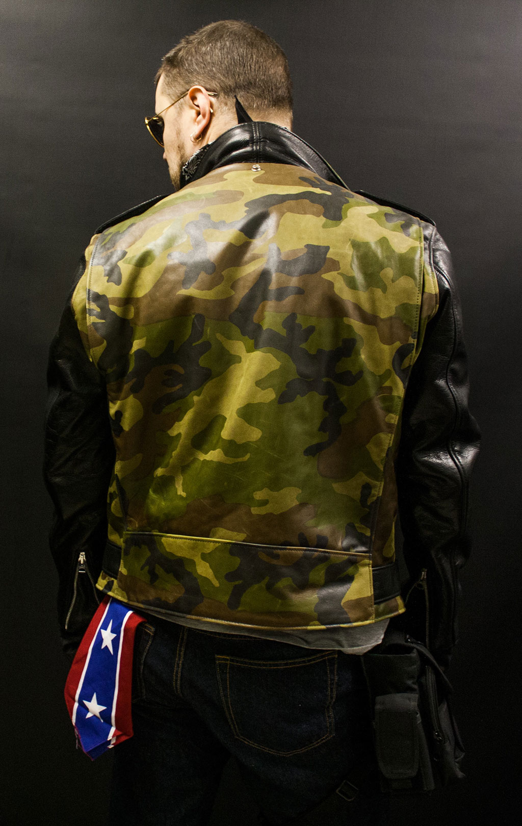 Куртка-косуха SCHOTT NYC MOTORCYCLE JCT кожа camo olive (611UST) 