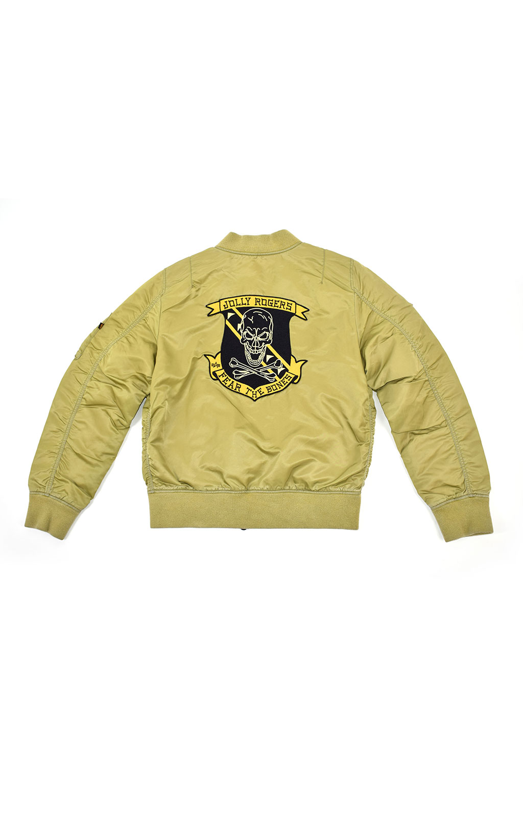 Ветровка-бомбер ALPHA INDUSTRIES FEAR THE BONES BATTLEWASH L-2B neon yellow 