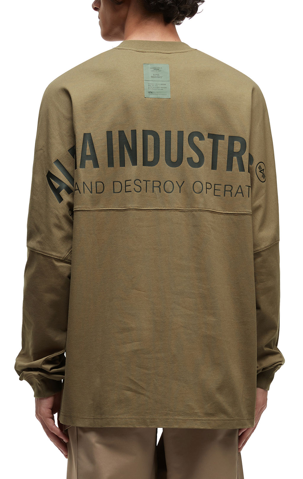 Лонгслив ALPHA INDUSTRIES UNFRM LS GRAPHIC TEE FW 25/26 tan M001150 