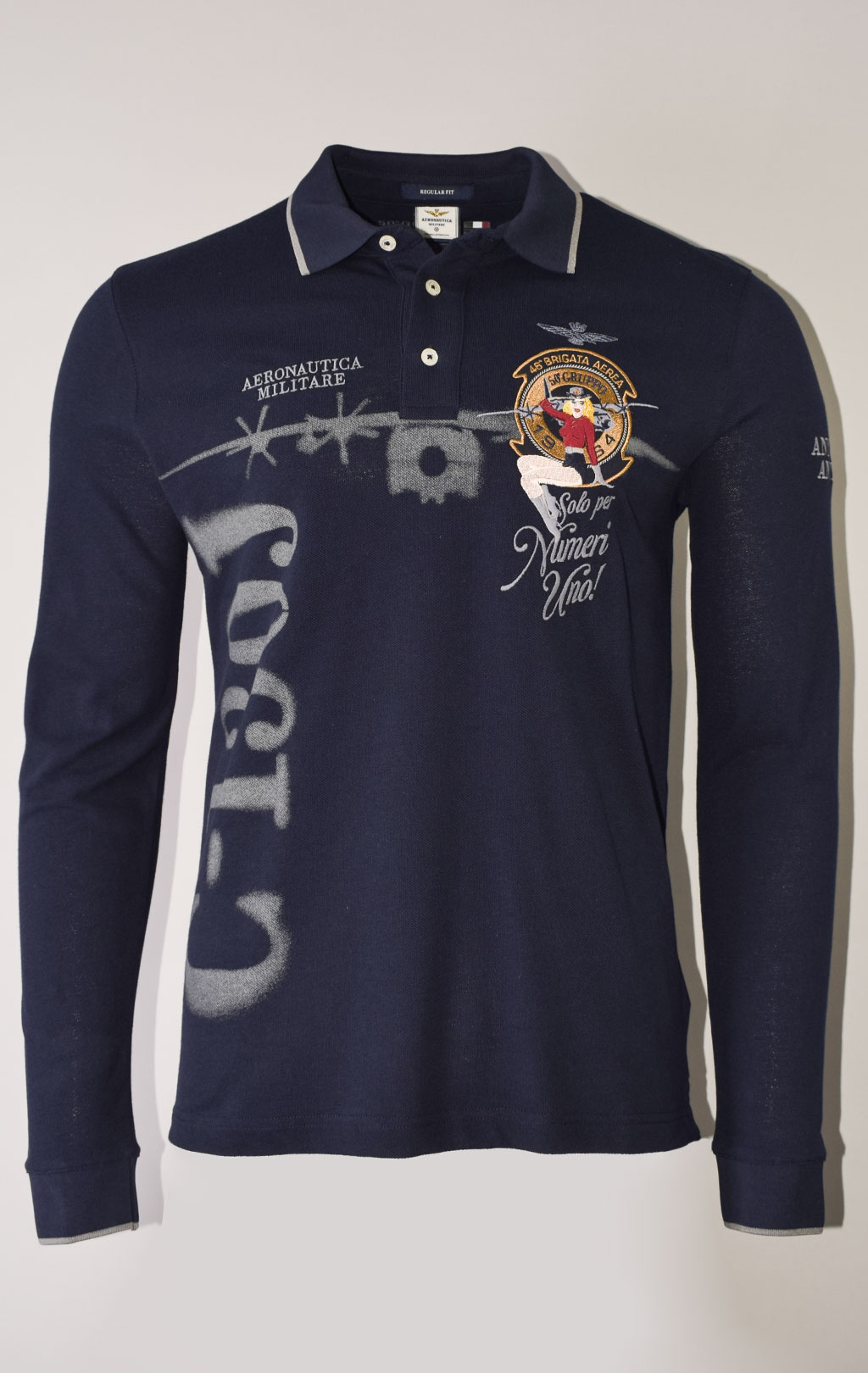 Поло-лонгслив AERONAUTICA MILITARE FW 23/24/TR dark blue (PO 1742) 