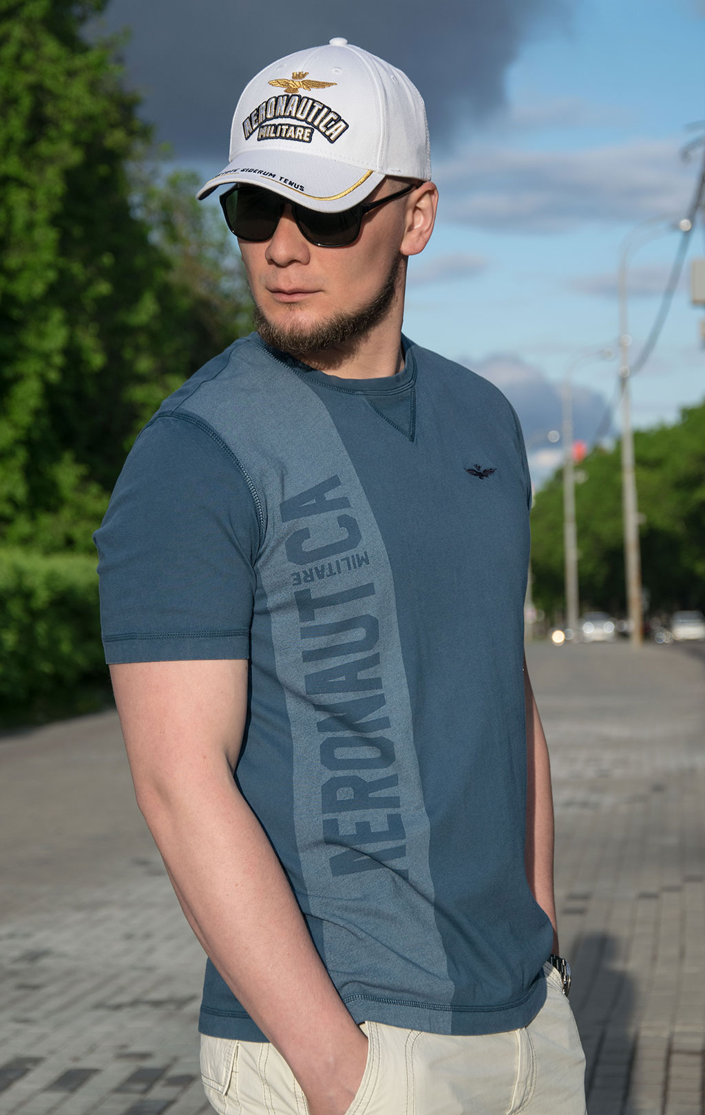 Футболка AERONAUTICA MILITARE SS 21/IN azzurro (TS 1818) 