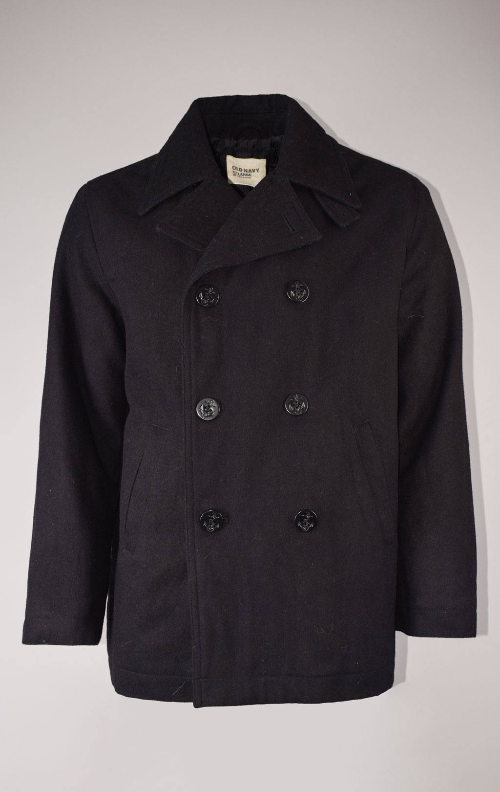 Бушлат морской Old Navy PEACOAT шерсть70/нейлон30 black б/у 