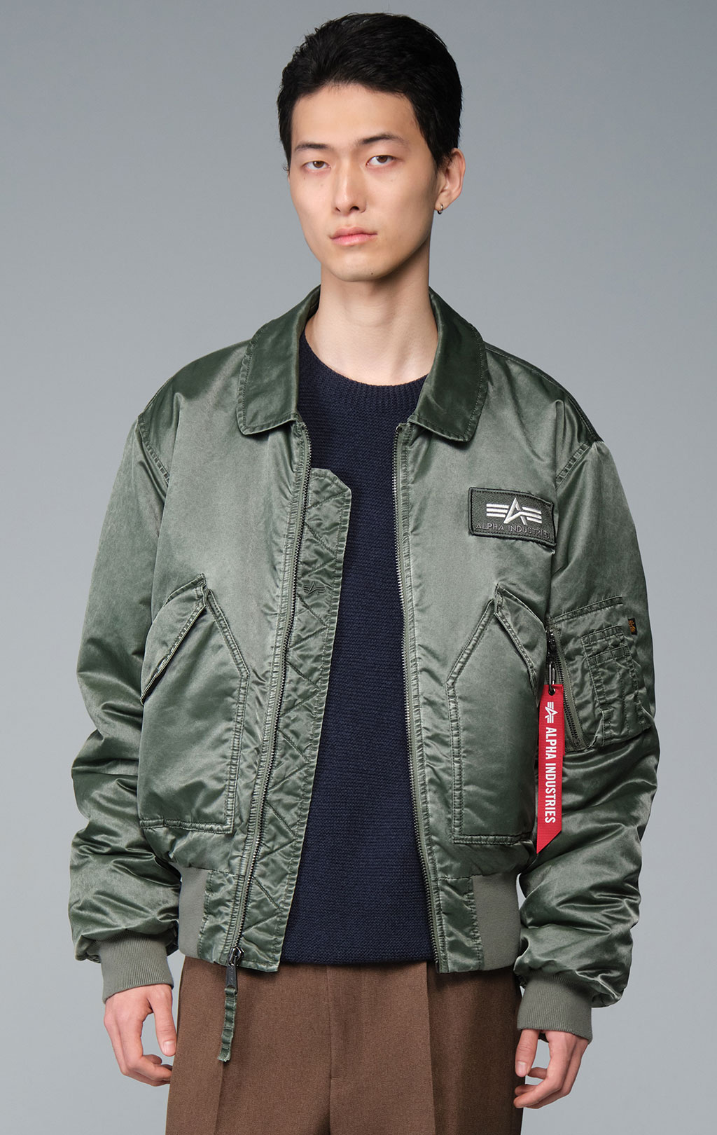 Куртка лётная ALPHA INDUSTRIES CWU 45/P HERITAGE FIT FLIGHT JACKET (BATTLEWASH) FW 26/27 deep forest 