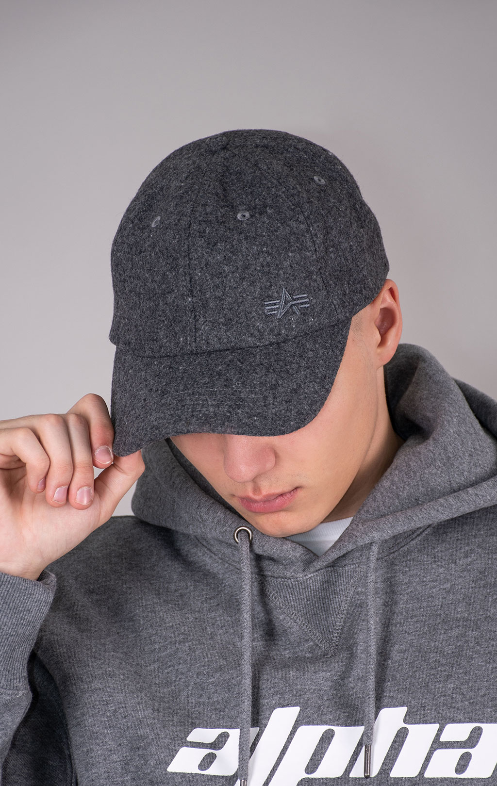 Бейсболка ALPHA INDUSTRIES ALPHA WOOL CAP FW 24/25 dark charcoal heather 
