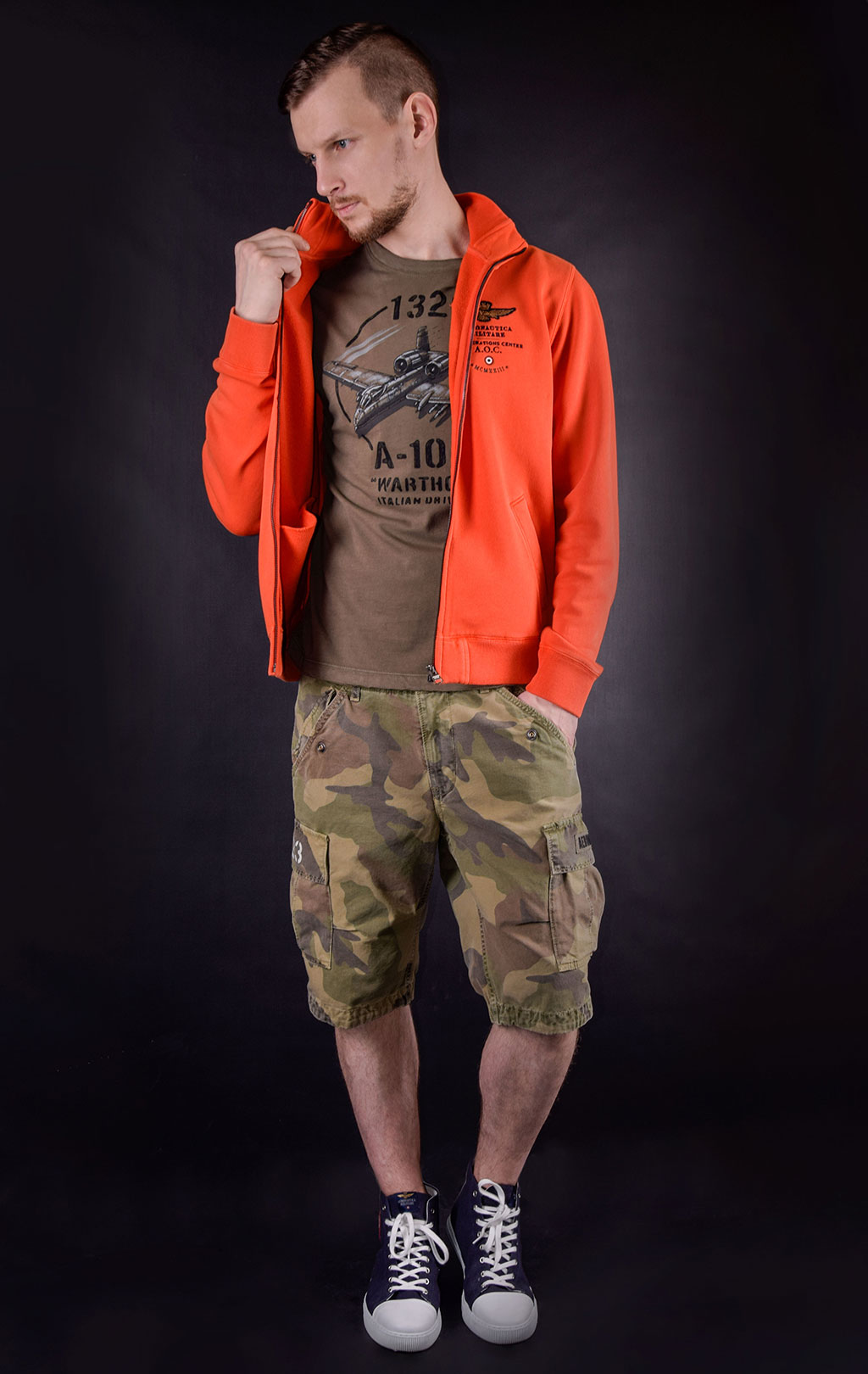 Толстовка AERONAUTICA MILITARE SS19 arancio (FE 1303) 