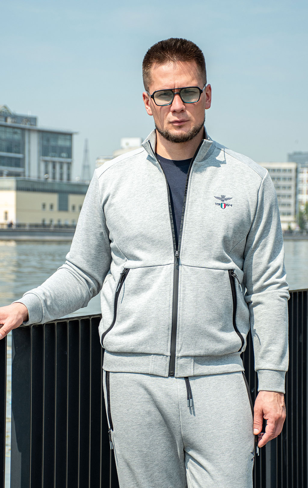 Олимпийка AERONAUTICA MILITARE SS 25 m/TR grigio melange (FE 1986) 