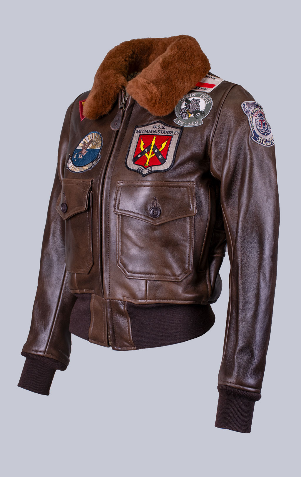 Женская куртка-пилот COCKPIT Top Gun кожа brown (W201036) 
