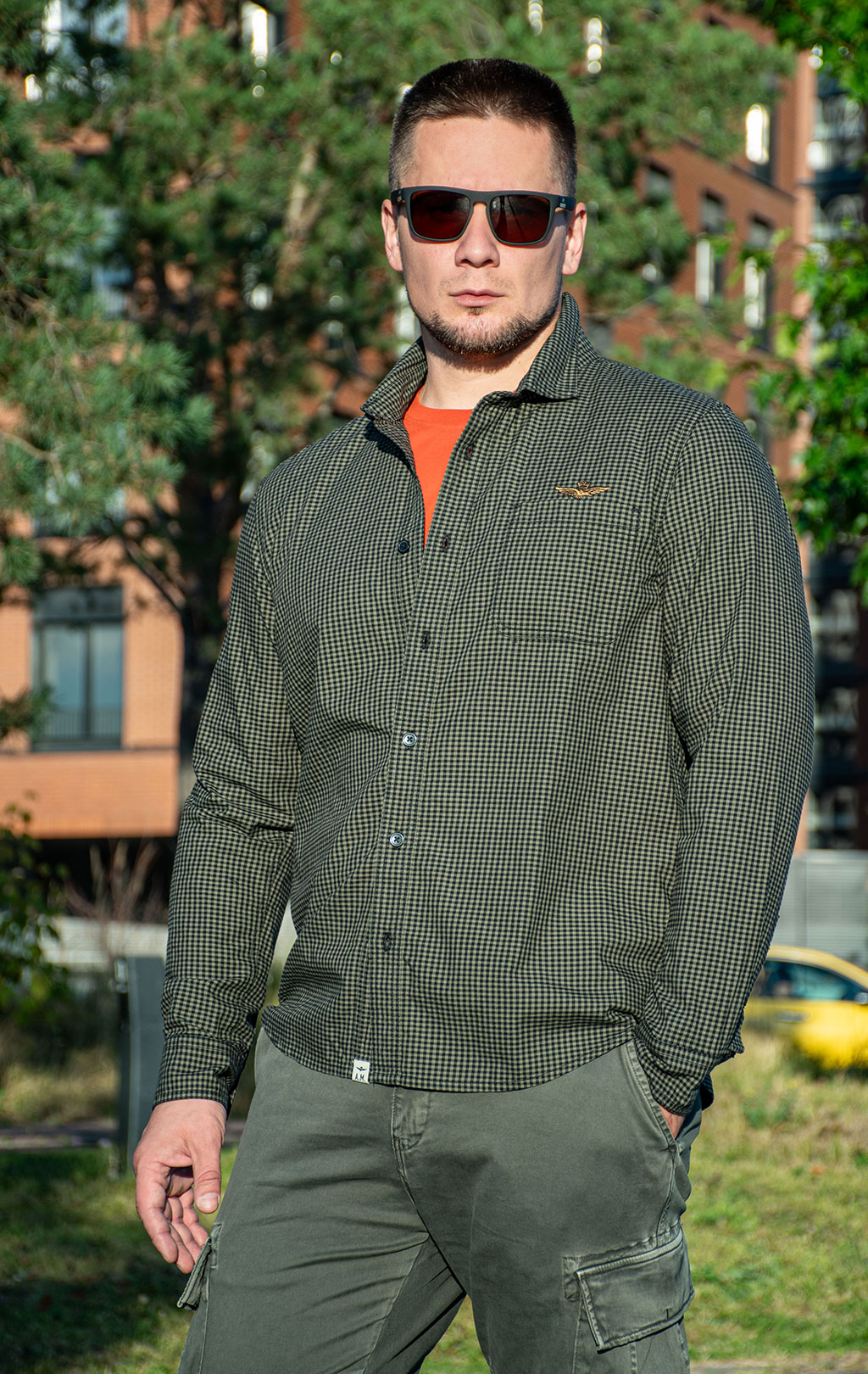 Рубашка AERONAUTICA MILITARE FW 26/27/IN green small checked (CA 1333) 