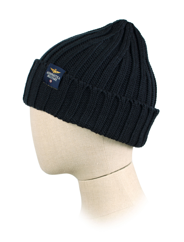 Шапка вязаная AERONAUTICA MILITARE blue navy (HA 965)