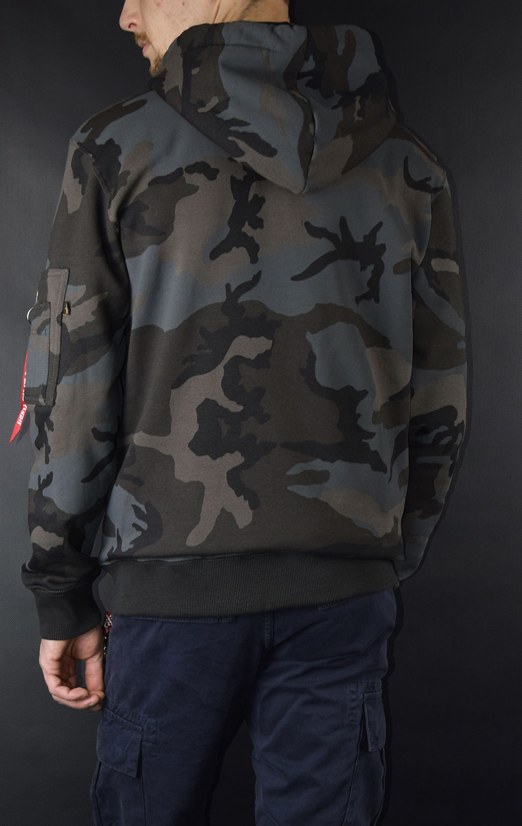 Толстовка ALPHA INDUSTRIES CARGO RUBBER PRINT HOODY black camo 