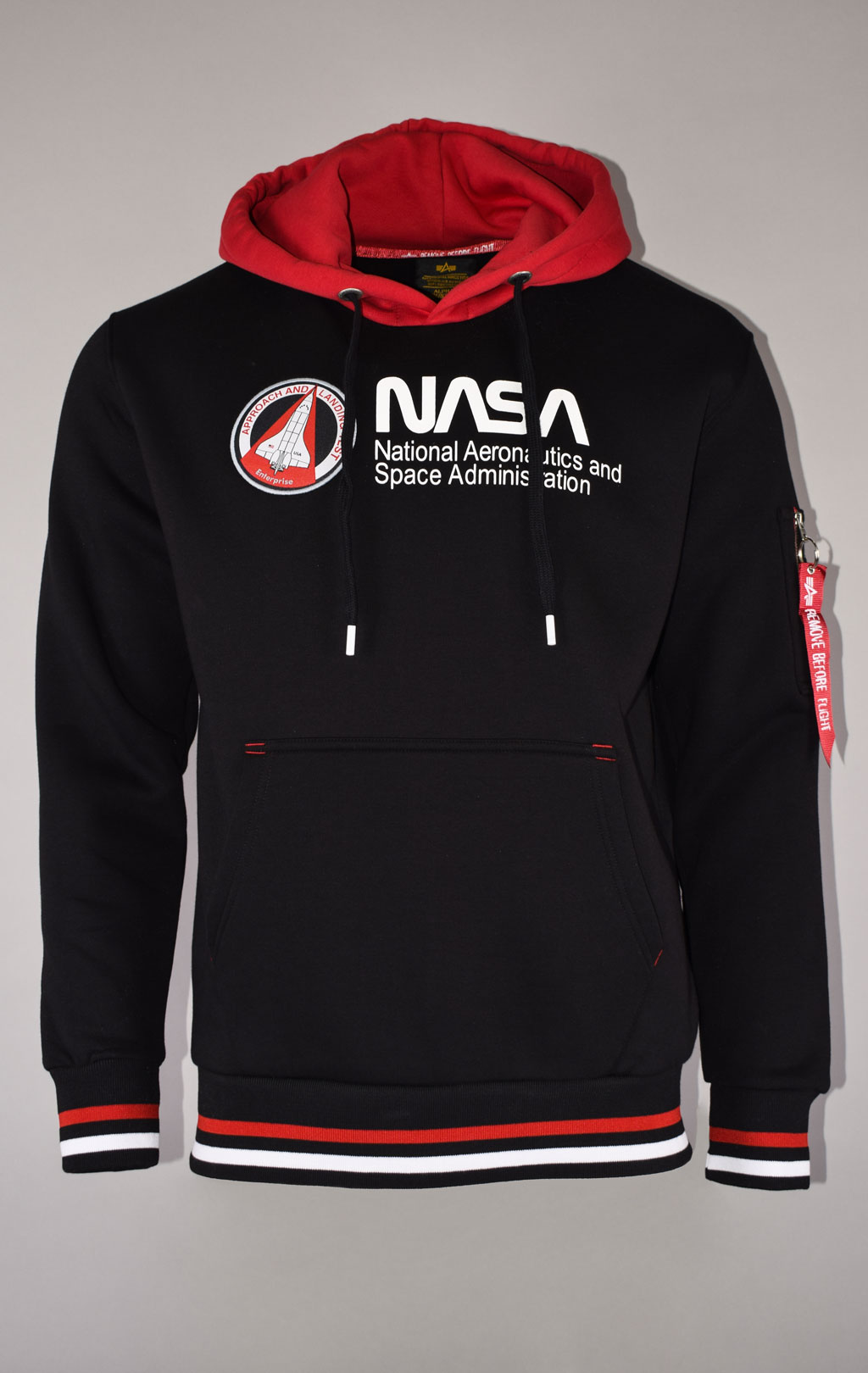 Толстовка ALPHA INDUSTRIES NASA RETRO HOODY black 