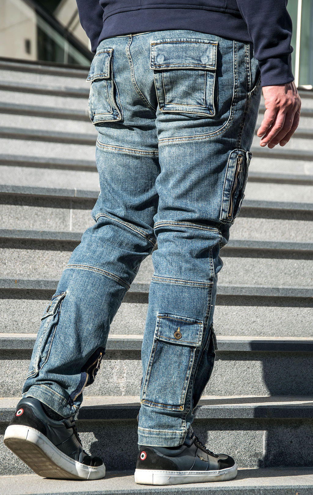 Джинсы-карго AERONAUTICA MILITARE ANTI-G плотные FW 23/24/AL denim wash (PA 939) 