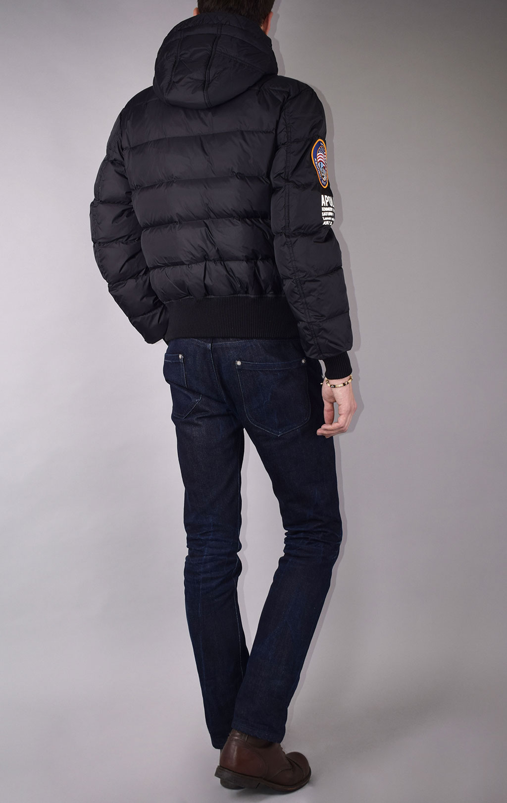 Куртка-пуховик ALPHA INDUSTRIES HOODED PUFFER APPOLLO 11 black 