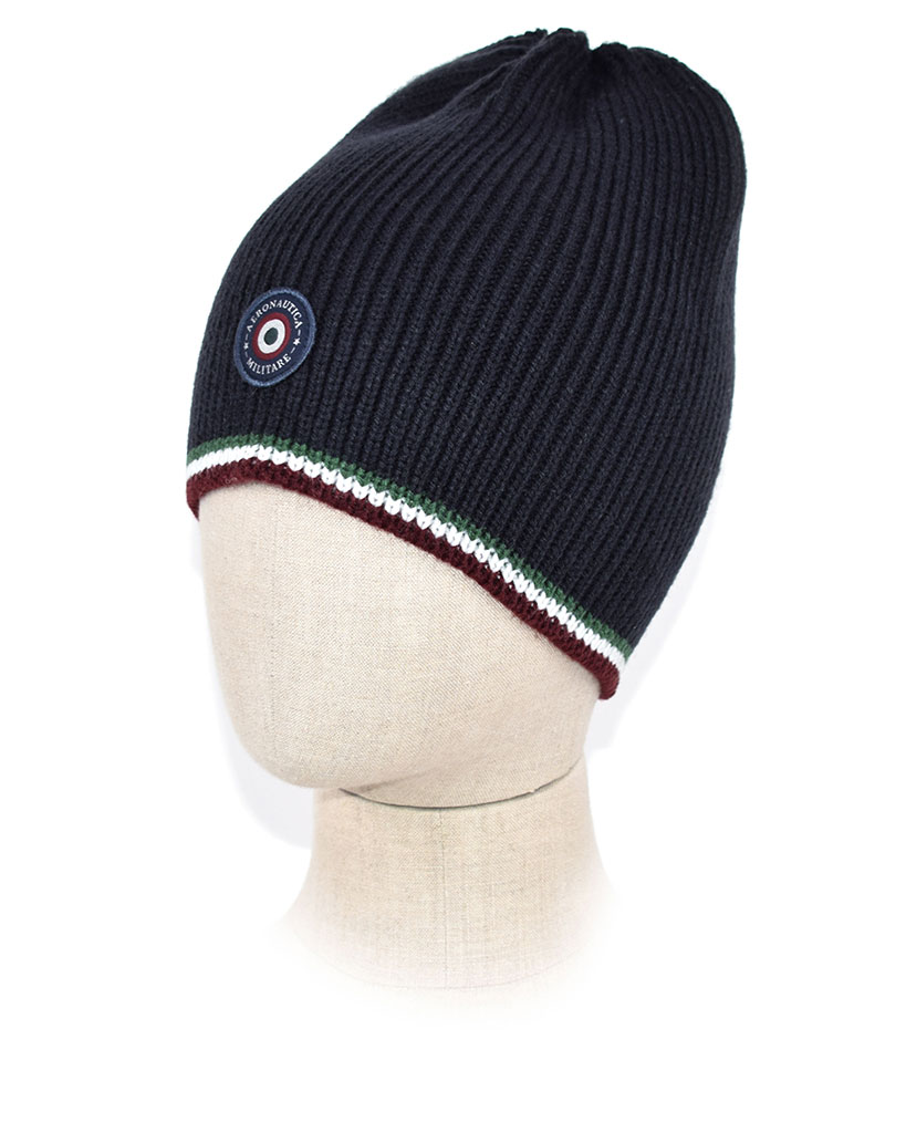 Шапка вязаная AERONAUTICA MILITARE FW 19/20 blue navy (CU 002)