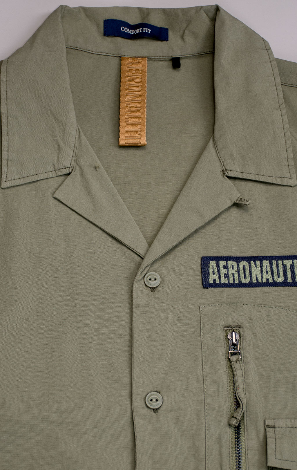 Рубашка AERONAUTICA MILITARE короткий рукав SS 26/IN lichen green (CA 1324) 