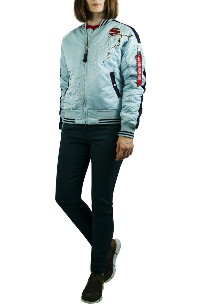 Куртка-бомбер лётная ALPHA INDUSTRIES жен. SOUVENIER MA-1 air blue Куртка-бомбер лётная ALPHA INDUSTRIES жен. SOUVENIER MA-1 air blue
