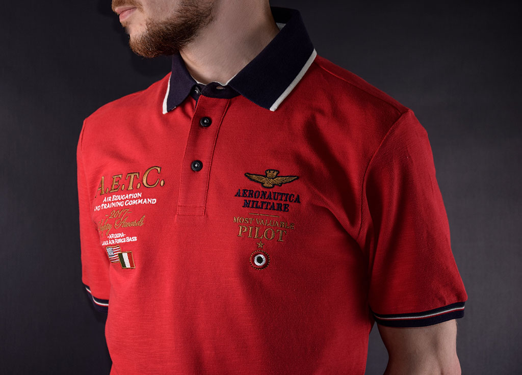 Футболка-поло AERONAUTICA MILITARE SS19 rosso sport (PO 1353) 