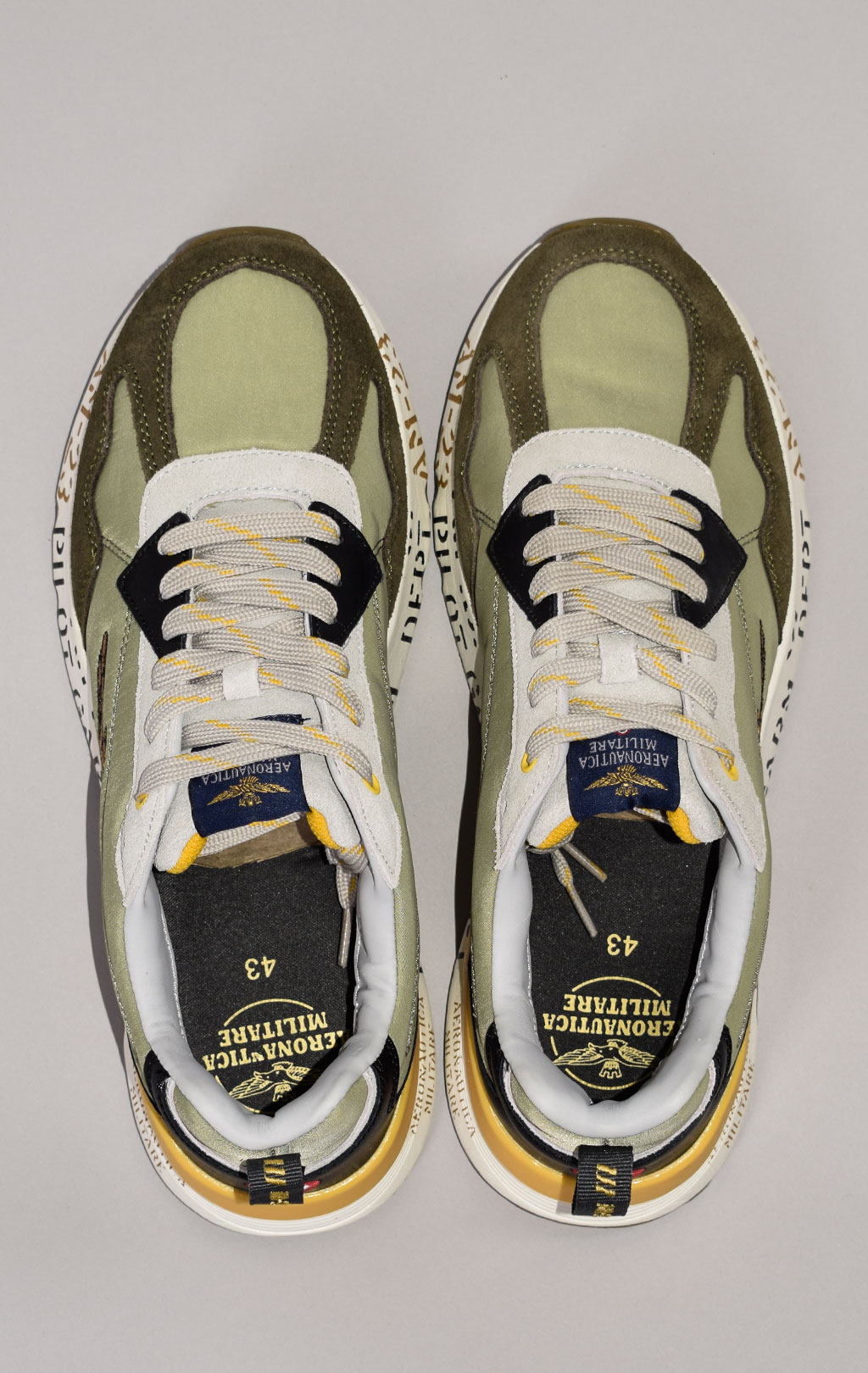 Кроссовки AERONAUTICA MILITARE SS 22 m/CN black/beige scuro/verde militare (SC 214) 