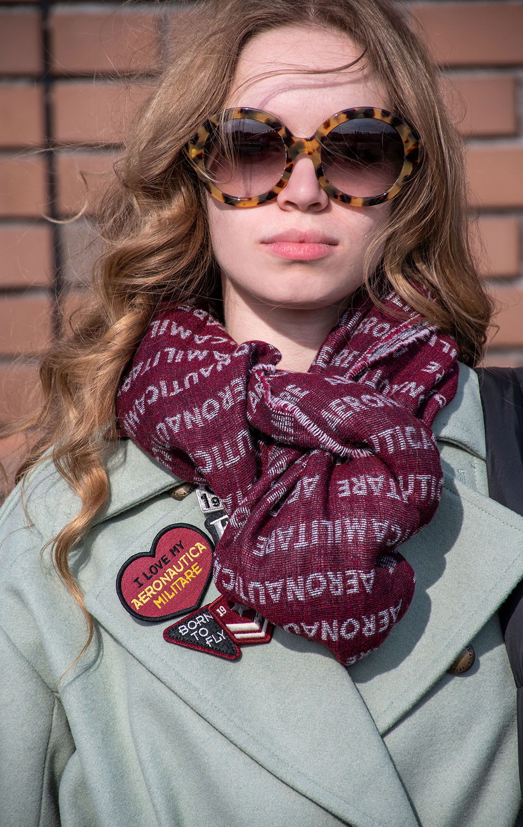 Женский шарф AERONAUTICA MILITARE FW 24/25/IT bordeaux/naturale (SH 1154) 
