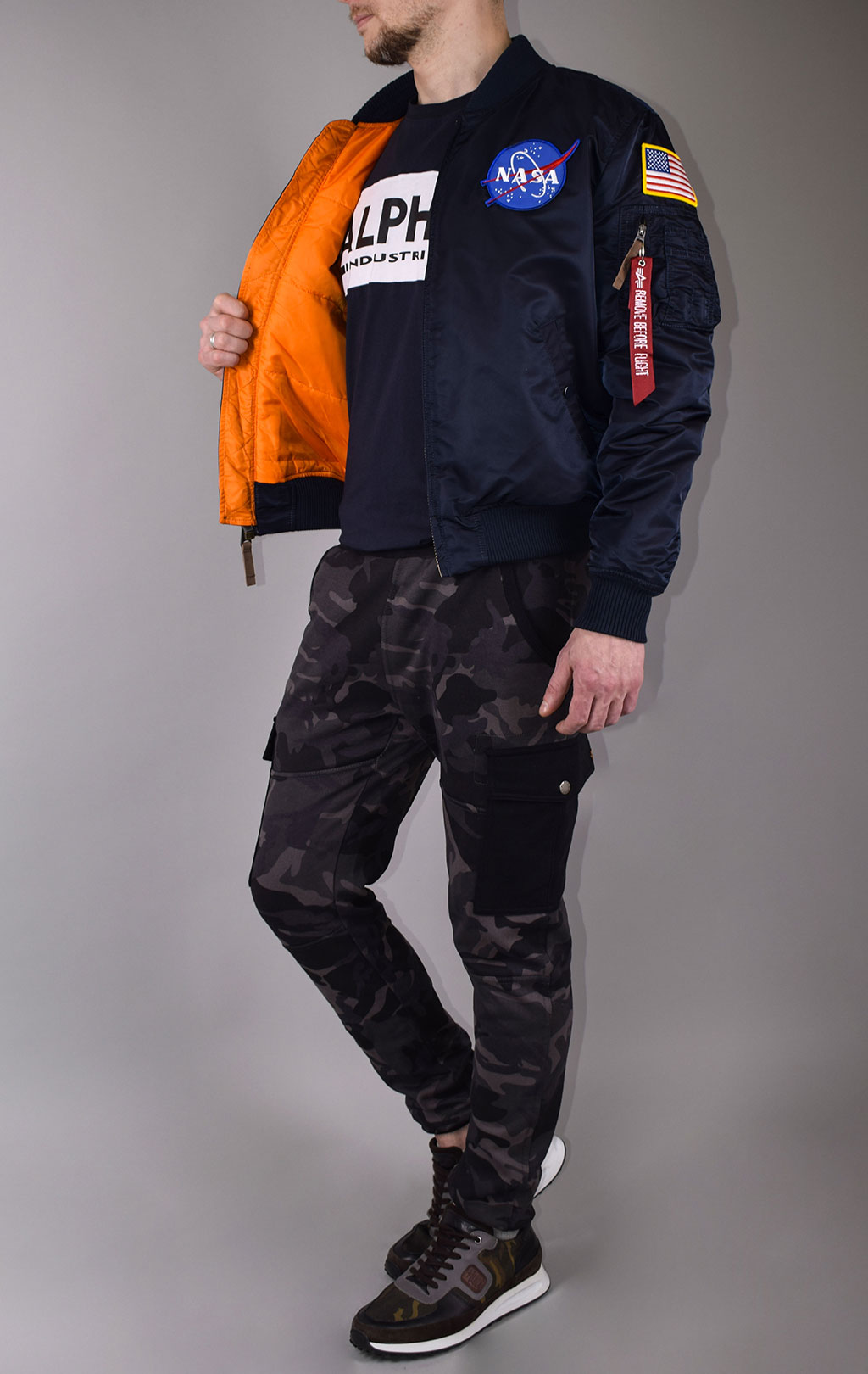 Бомбер ALPHA INDUSTRIES VF NASA MA-1 rep. blue 