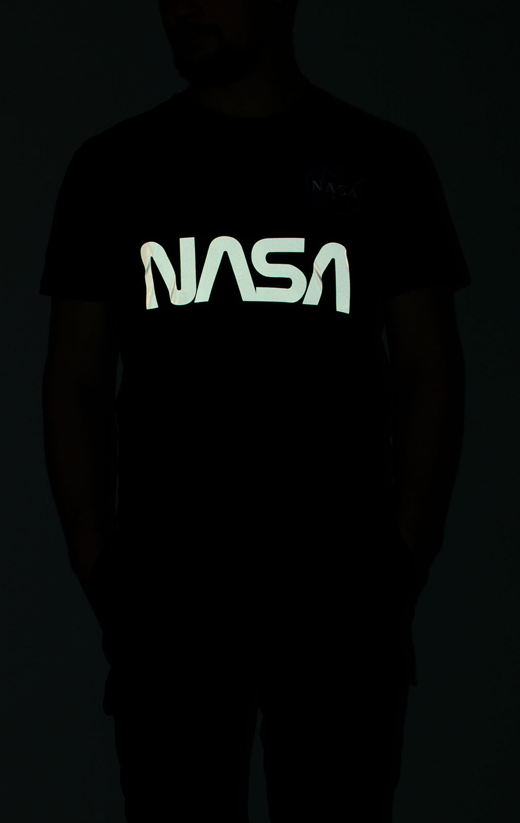 Футболка ALPHA INDUSTRIES NASA Reflective big size rep. blue 