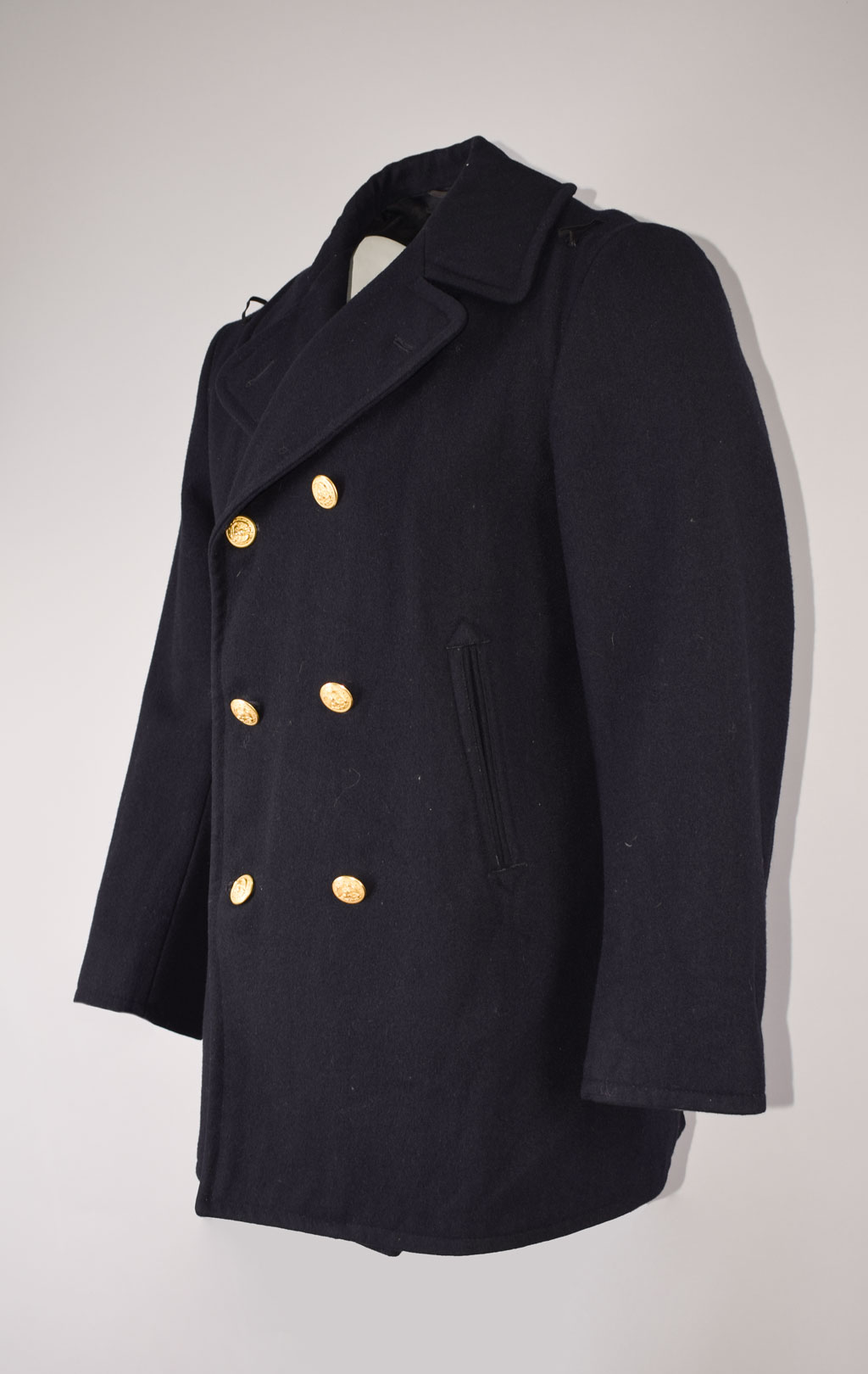 Бушлат морской армейский OVERCOAT PEACOAT шерсть100% black б/у США