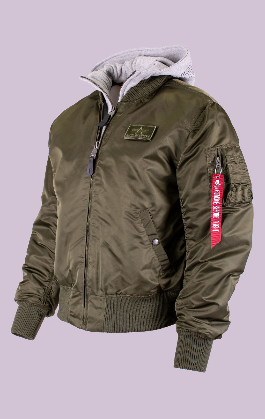 Куртка-бомбер лётная ALPHA INDUSTRIES MA-1 D-Tec big size sage green 