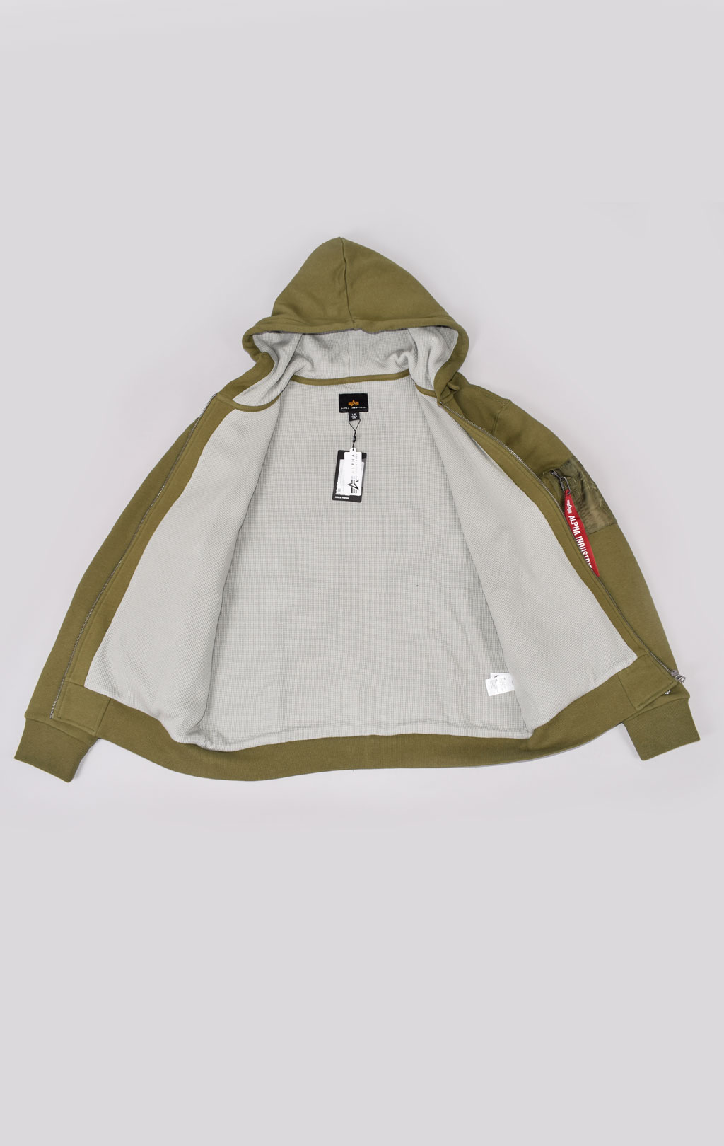 Толстовка ALPHA INDUSTRIES ESSENTIAL FULL-ZIP HOODIE FW 21/22 olive 