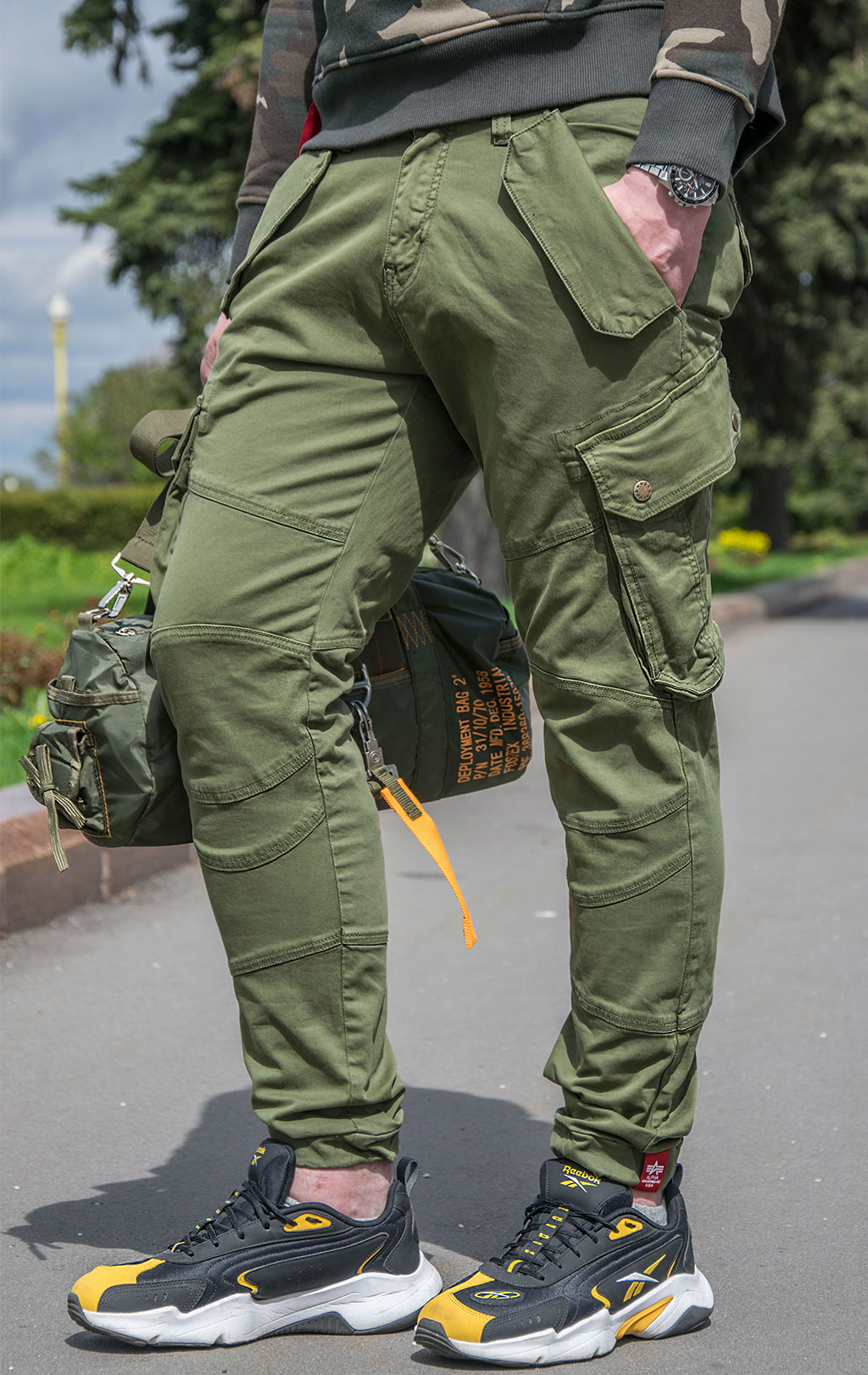 Брюки-карго ALPHA INDUSTRIES COMBAT LW dark olive 