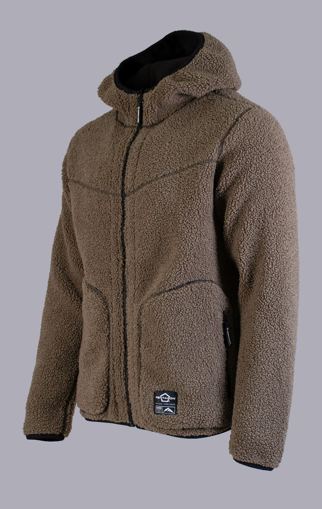 Куртка с капюшоном Pentagon SHERPA IANOS 2 in 1 флис 06E-RAL7013/black 09057 
