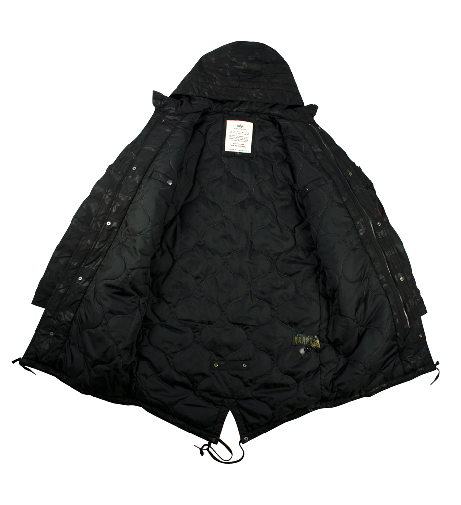 Парка ALPHA INDUSTRIES HOODED FISHTAIL CW HIDDEN CAMO black 