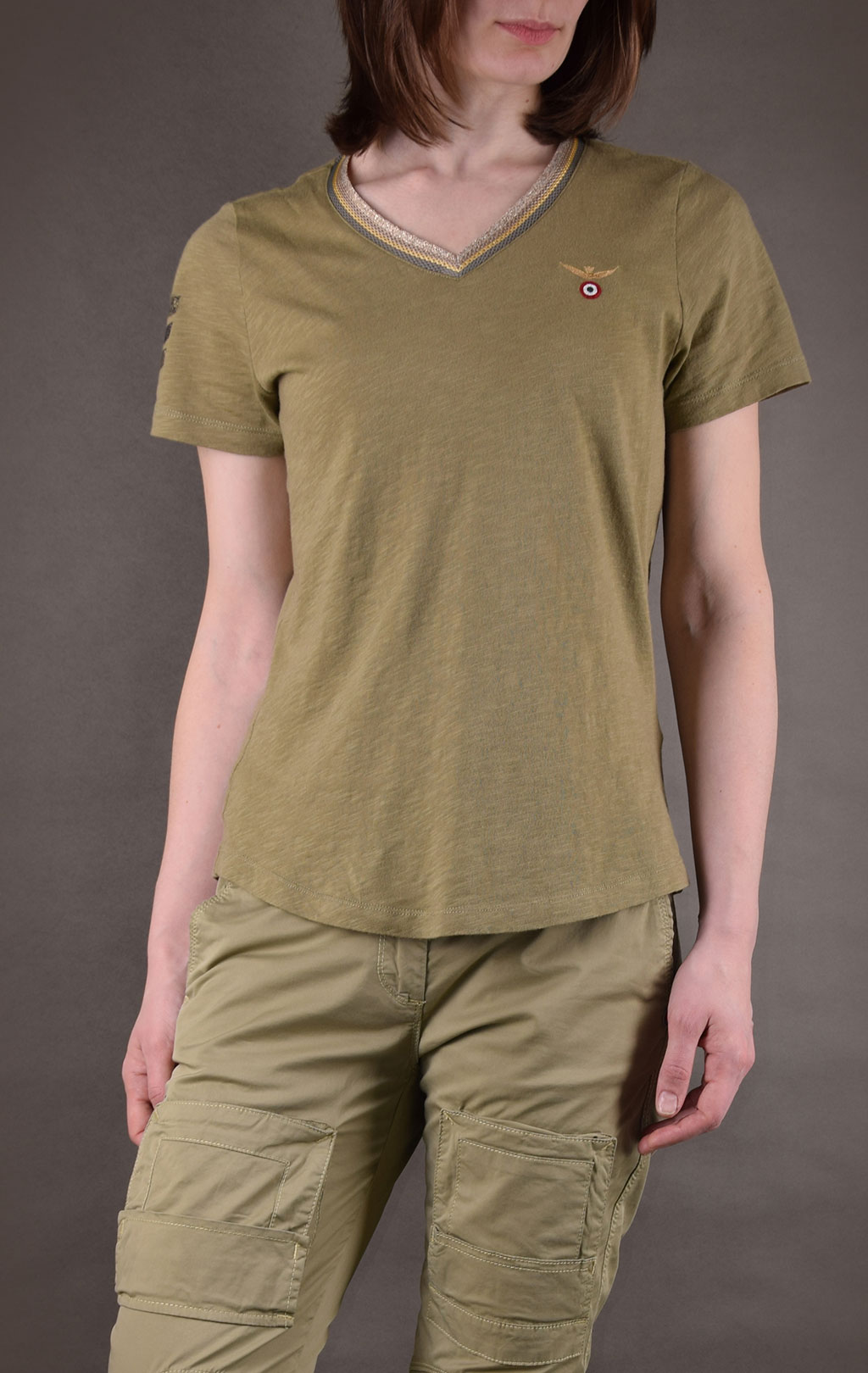 Женская футболка AERONAUTICA MILITARE SS19 verde chiaro (TS 1592) 