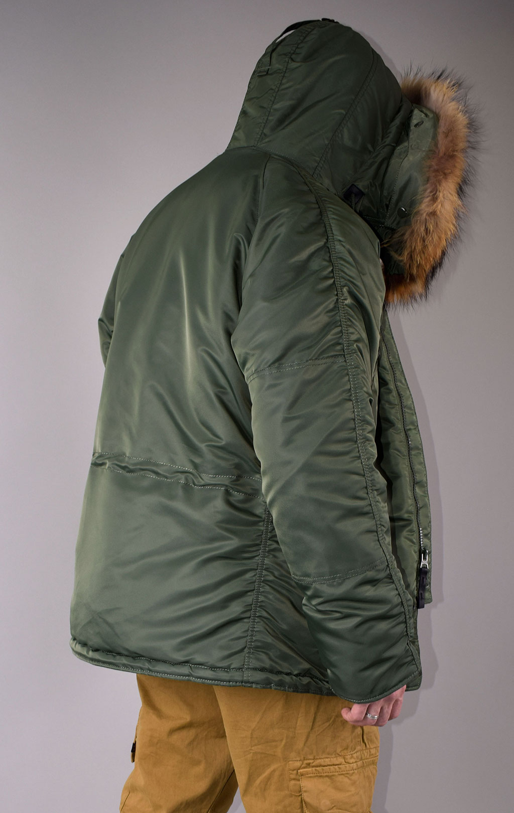 Аляска ALPHA INDUSTRIES CLASSIC big size N-3B натур. мех sage green 