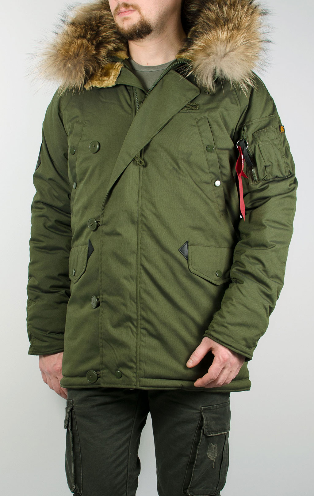 Аляска ALPHA INDUSTRIES EXPLORER натур. мех dark green 