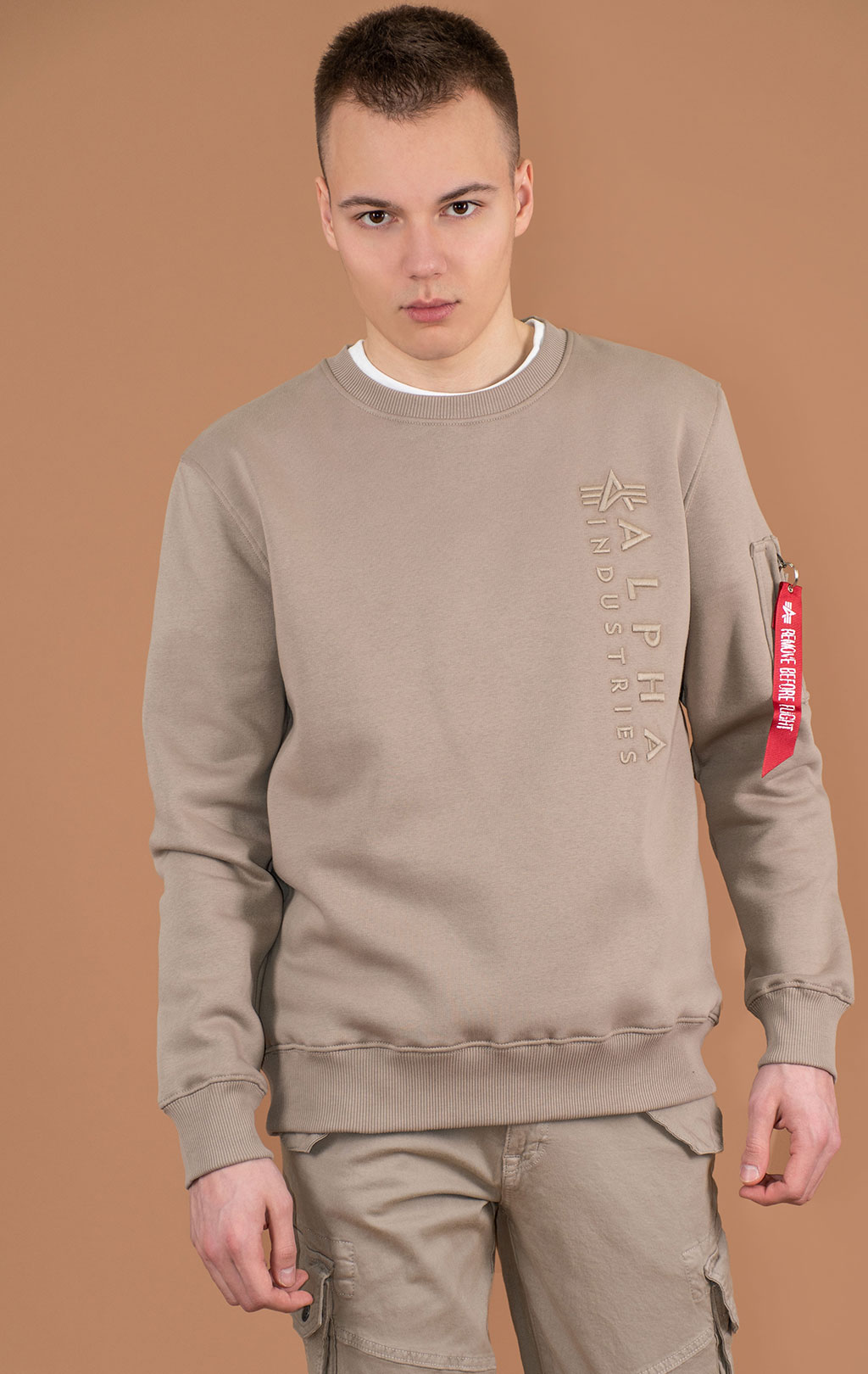 Свитшот ALPHA INDUSTRIES EMB SWEATER vintage sand 