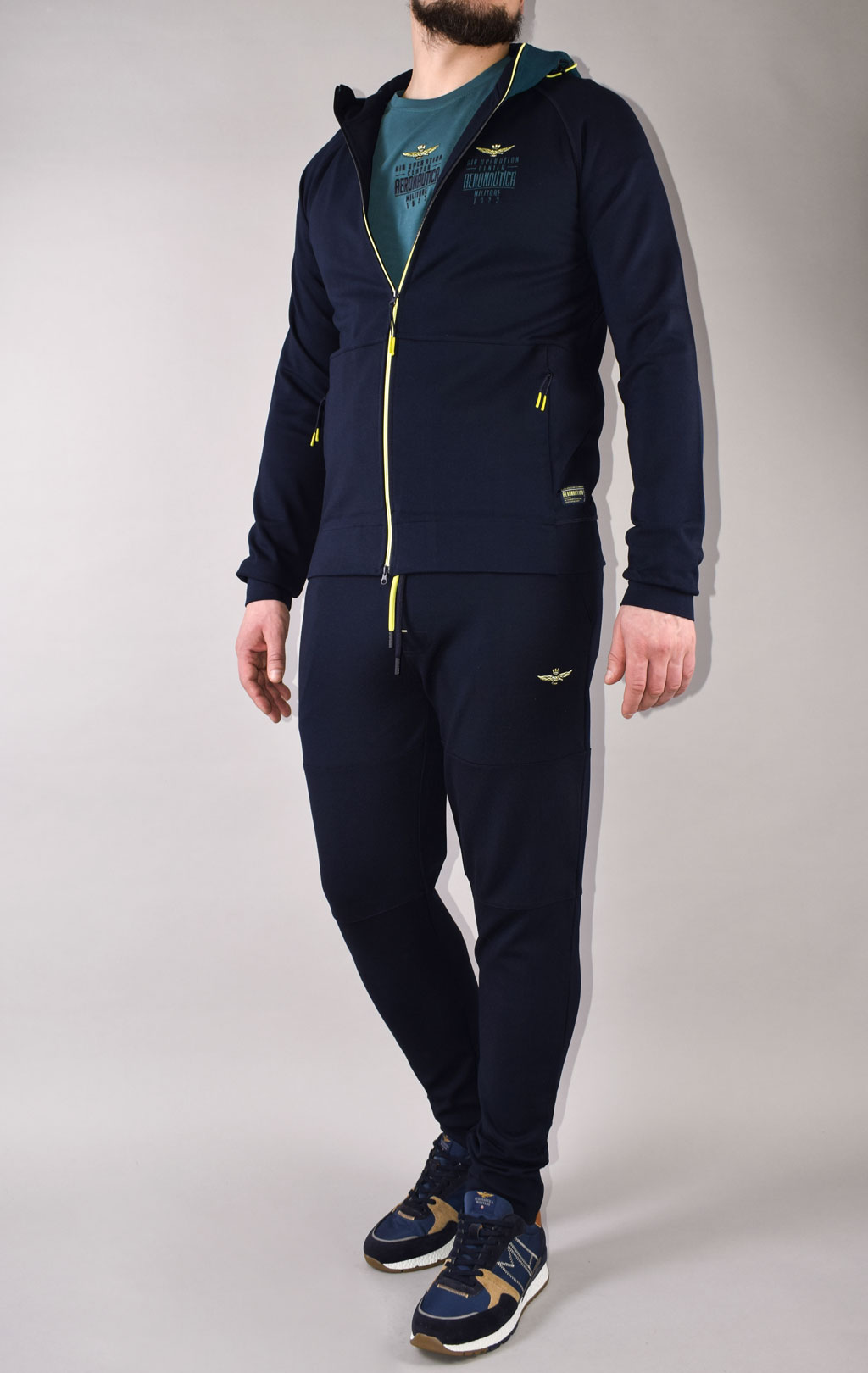 Толстовка с капюшоном AERONAUTICA MILITARE big size SS 22/TR dark navy (FE 1657) 