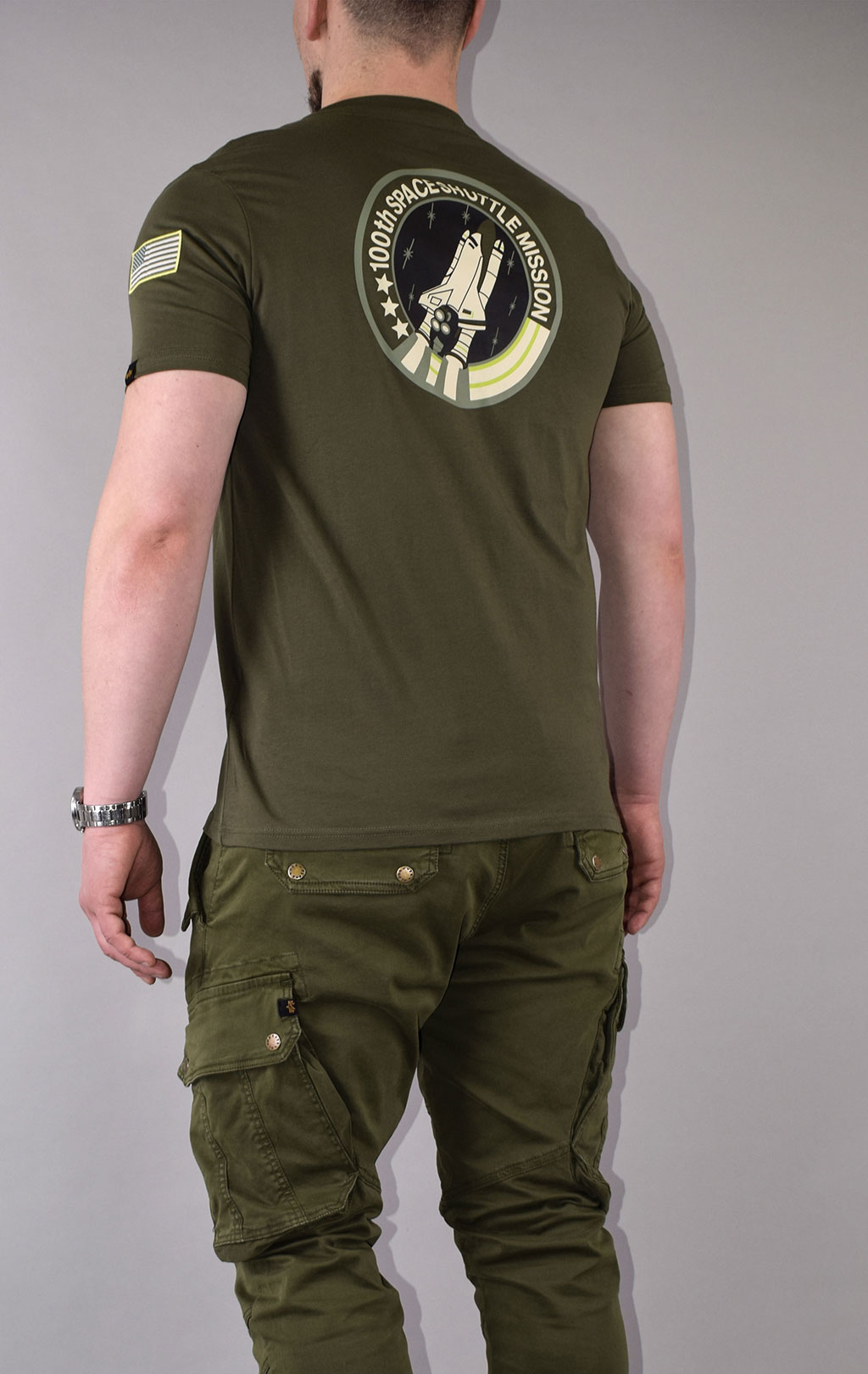 Футболка ALPHA INDUSTRIES NASA SPACE SHUTTLE T dark green 