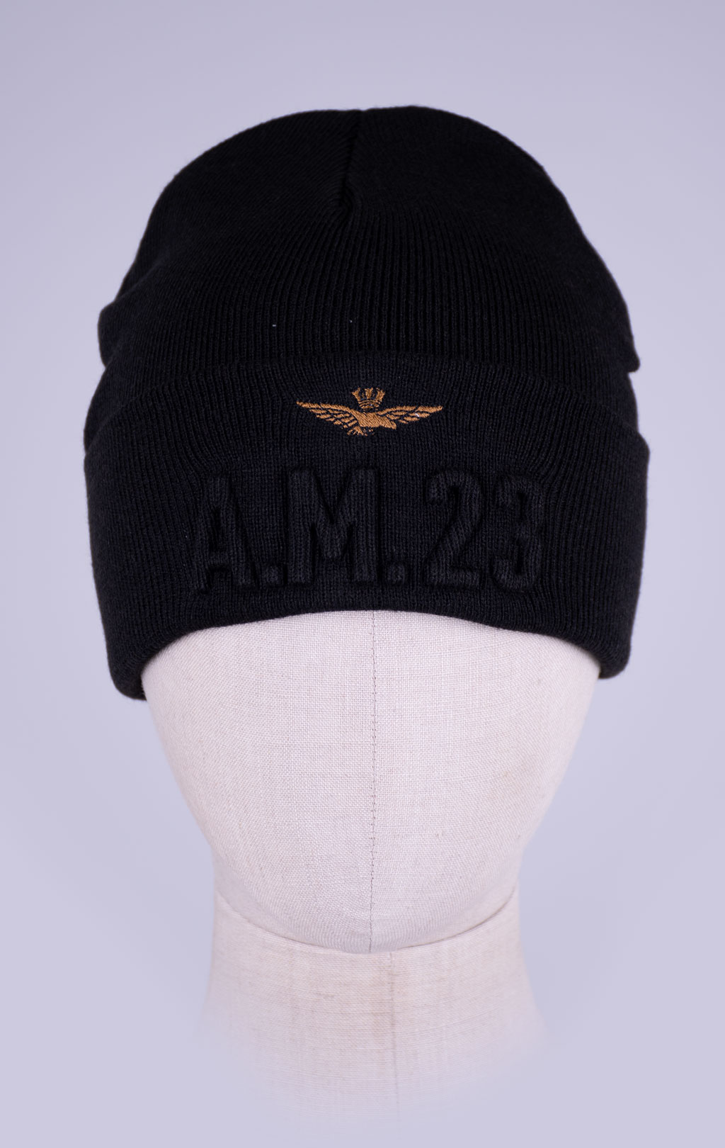 Шапка вязаная AERONAUTICA MILITARE FW 26/27/CN jet black (CU 0099) 