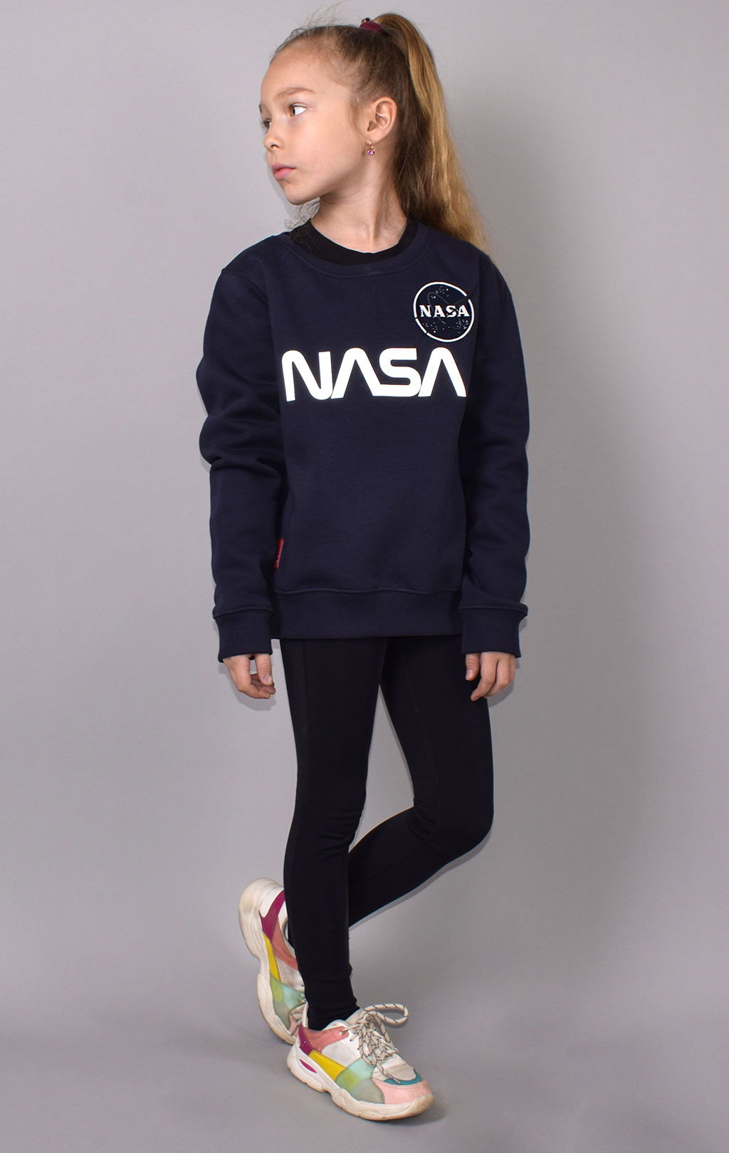 Детский свитшот ALPHA INDUSTRIES NASA REFLECTIVE SWEATER rep. blue 