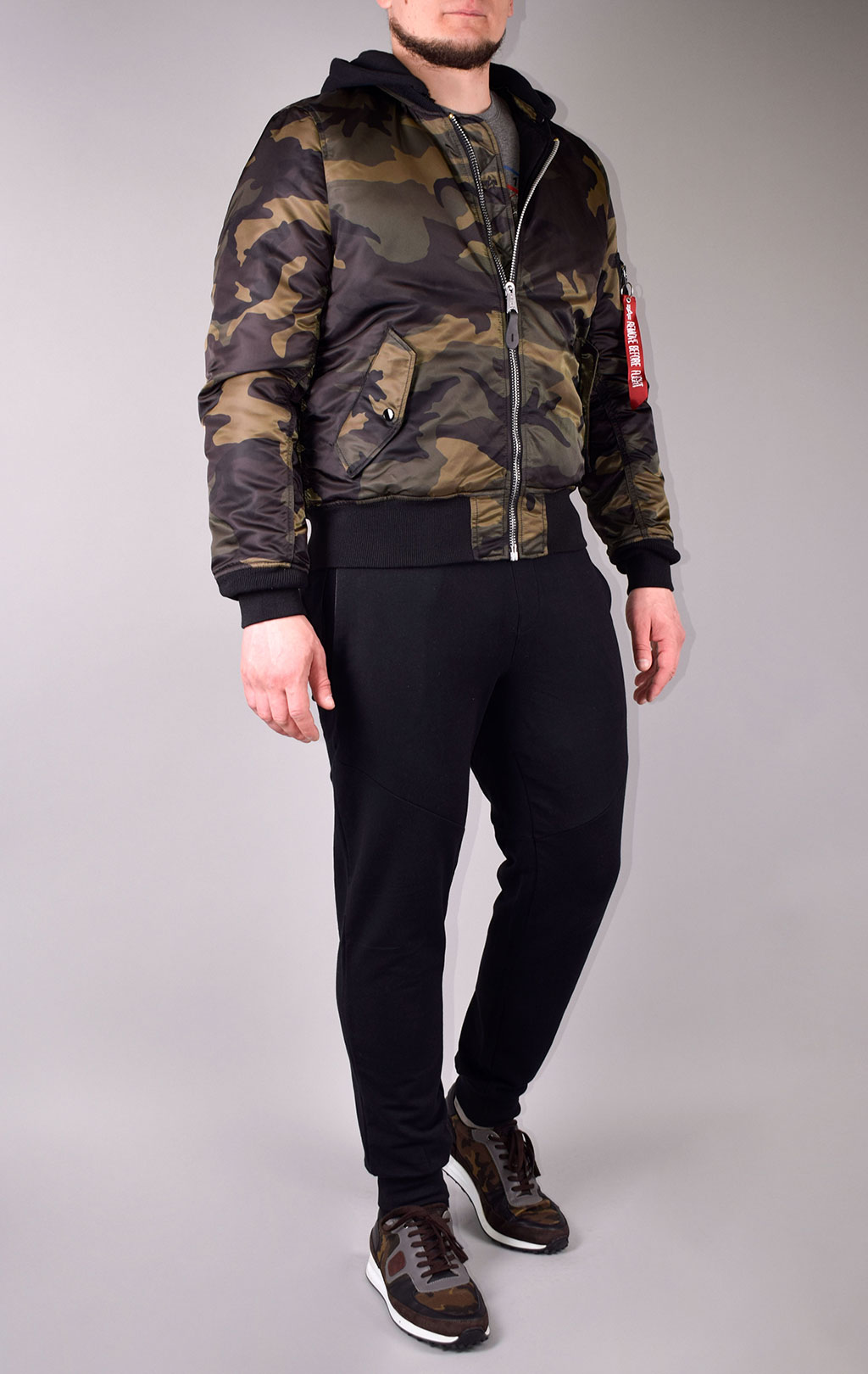 Куртка-бомбер ALPHA INDUSTRIES NATUS MA-1 dark woodland camo 