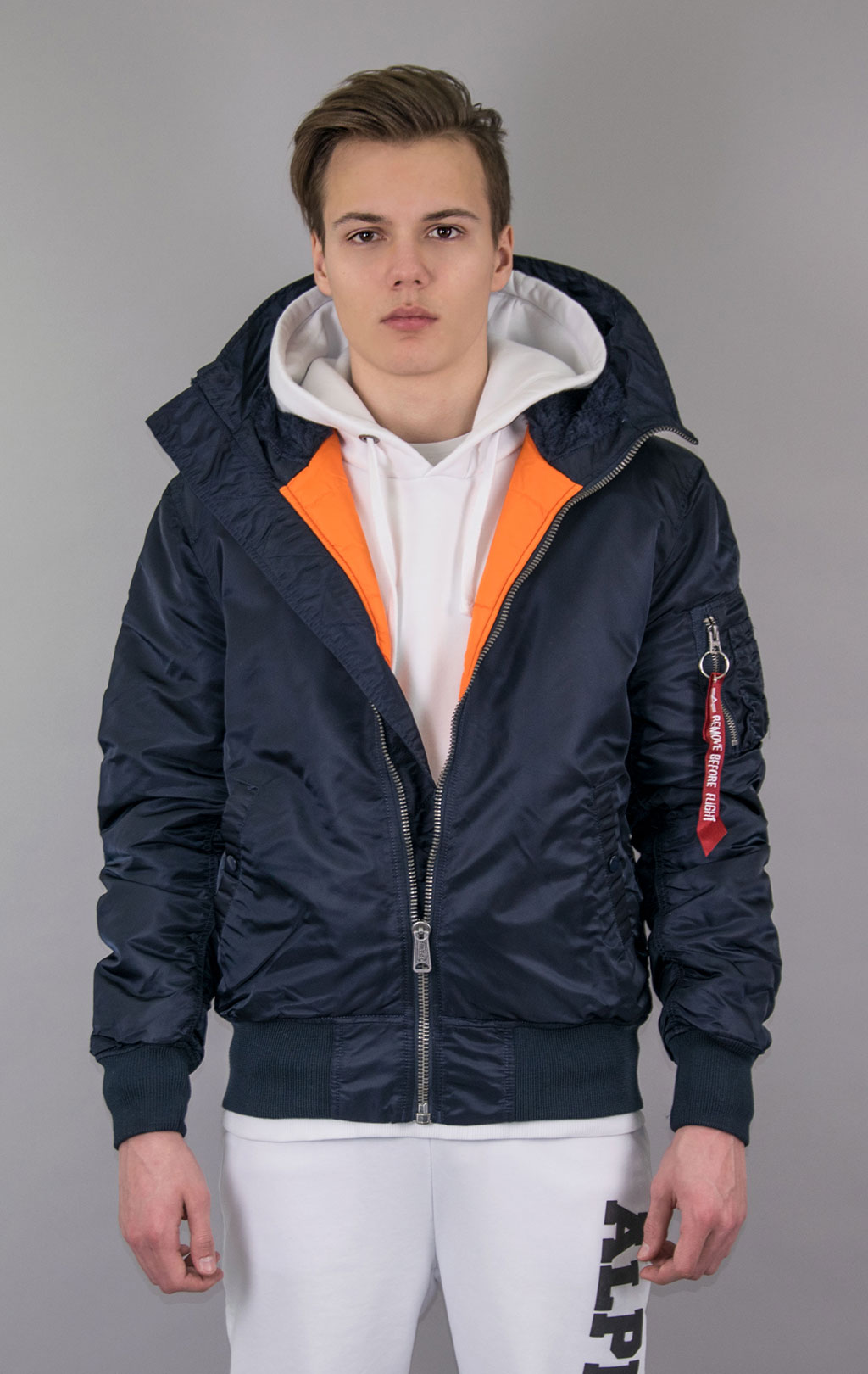 Куртка ALPHA INDUSTRIES HOODED MA-1 rep. blue 