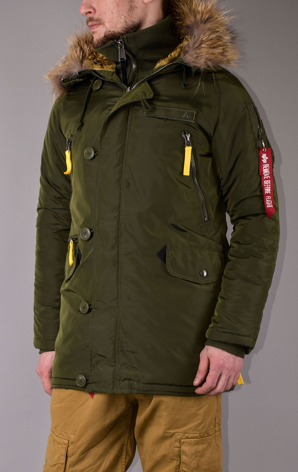 Аляска ALPHA INDUSTRIES PPS big size N-3B натур. мех dark green 