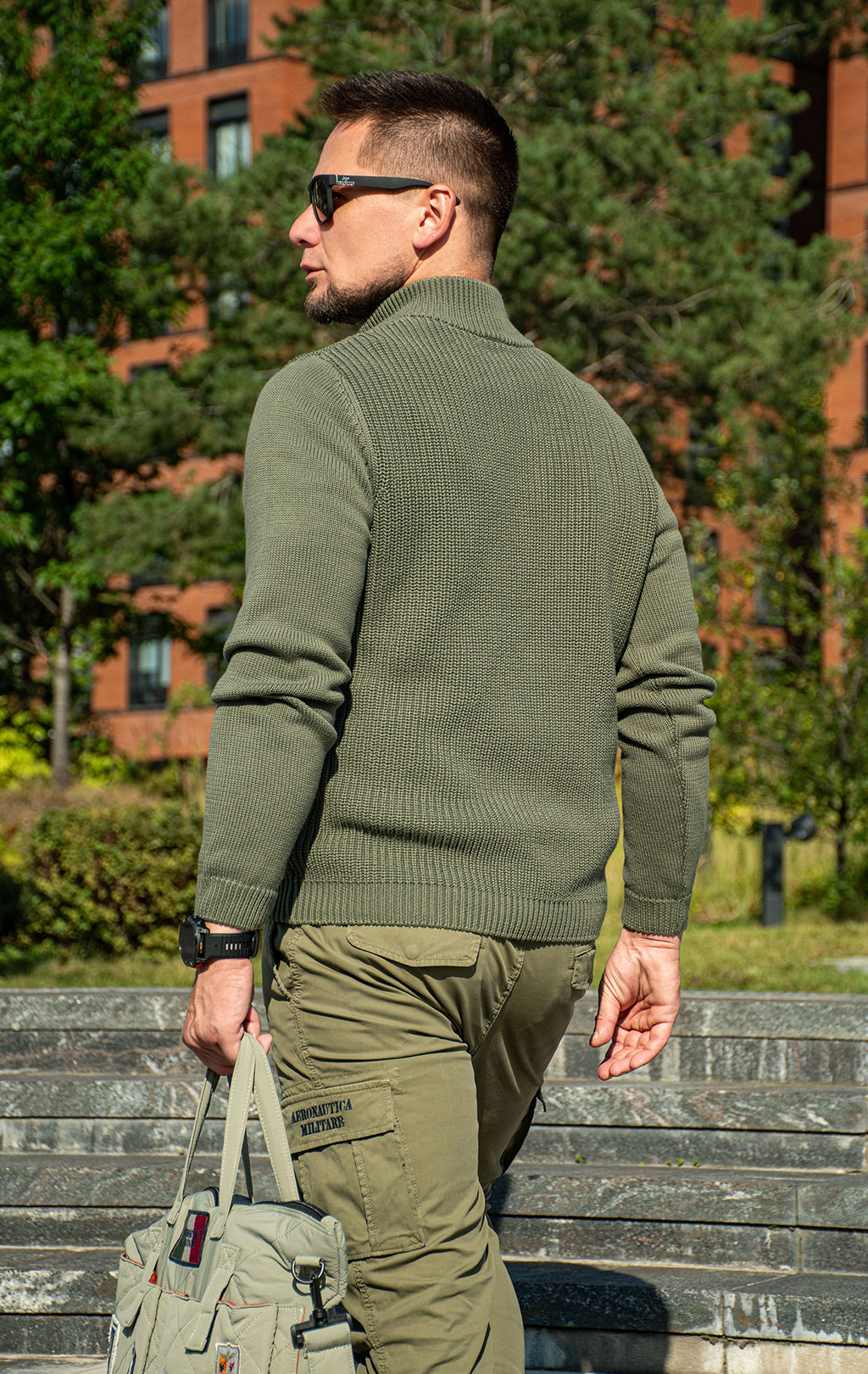 Свитер на пуговицах AERONAUTICA MILITARE FW 26/27/BR tea leaf (MA 1572) 