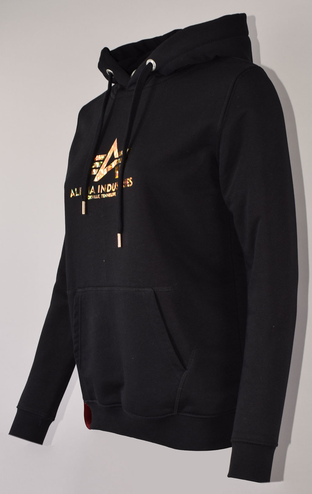 Женская толстовка ALPHA INDUSTRIES NEW BASIC HOODY HOL. PRINT black/gold crystal 