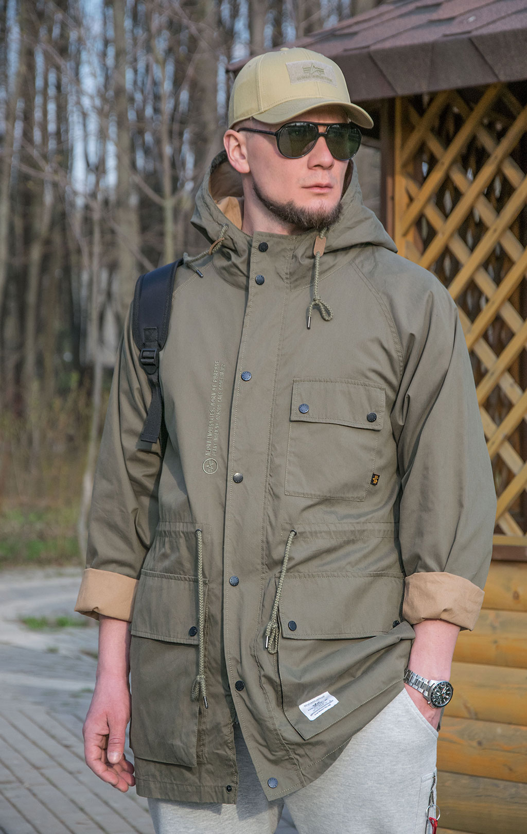 Ветровка ALPHA INDUSTRIES HOODED FIELD JACKET M-65 SS 23 m OG-107 green 